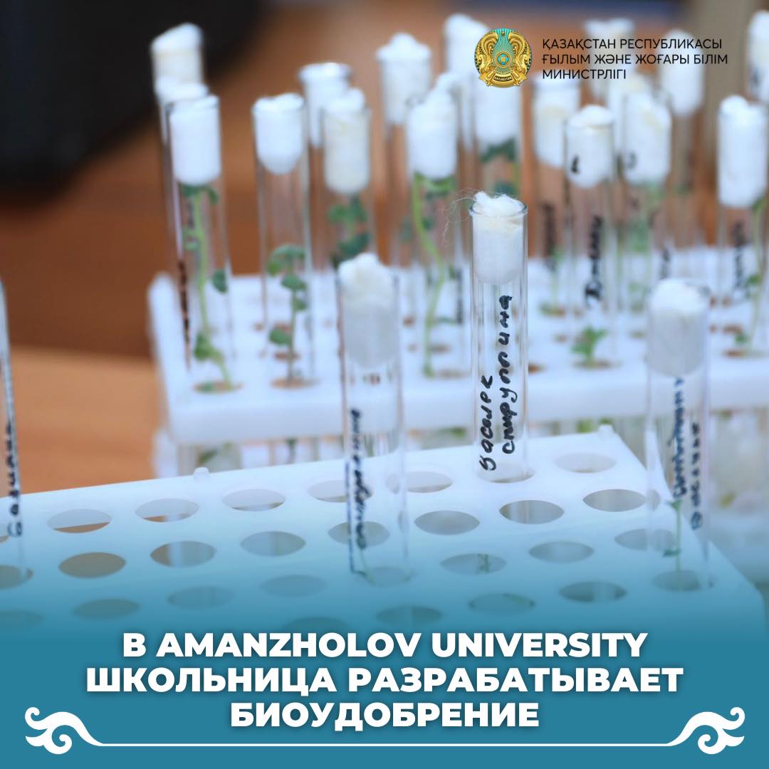 В Amanzholov University школьница разрабатывает биоудобрение