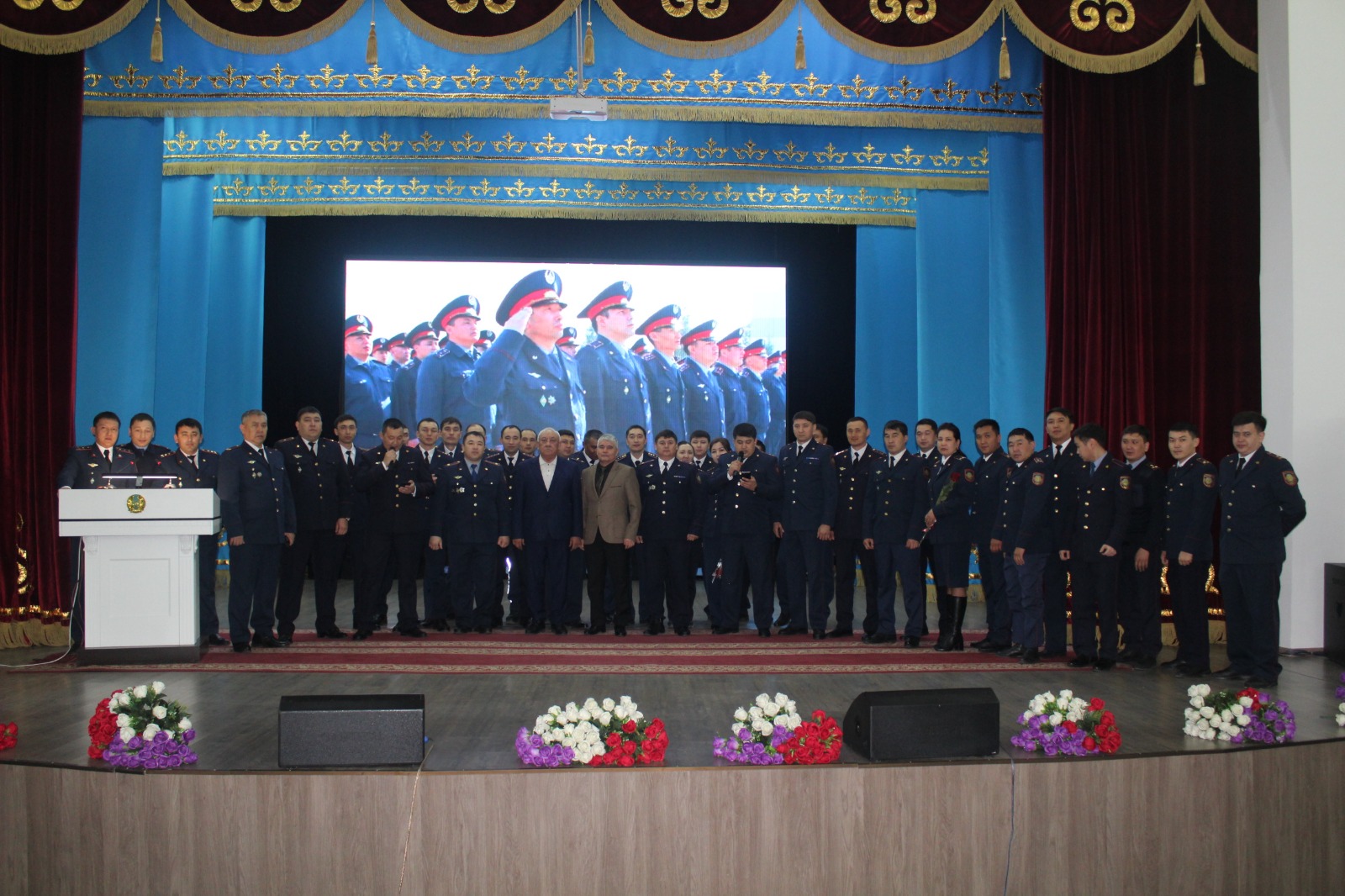 Сарқан аудандық полиция бөлімінің бастығы, подполковник Елтай Сабитұлы Самбеталиновтың зейнетке шығуына байланысты шара өткізілді.