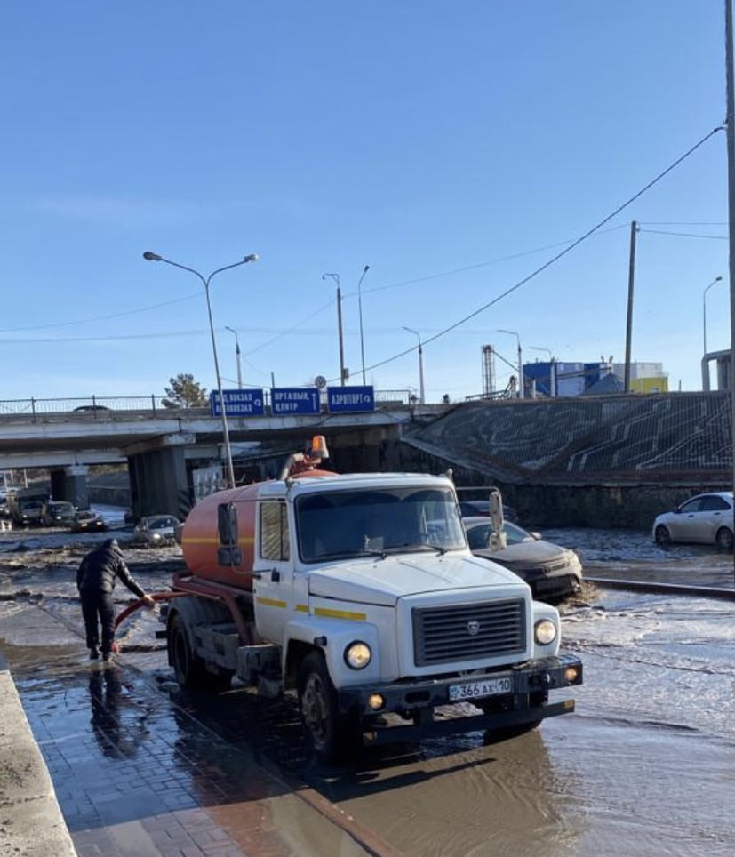 Подтопления путепровода расположенного по пр. Абая