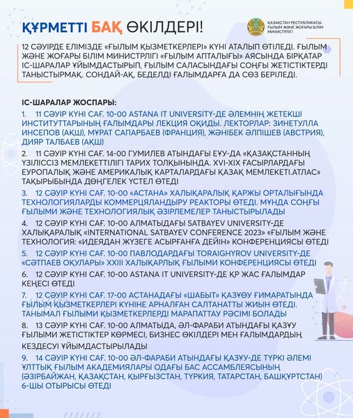 12 апреля в Казахстане отмечается День работников науки