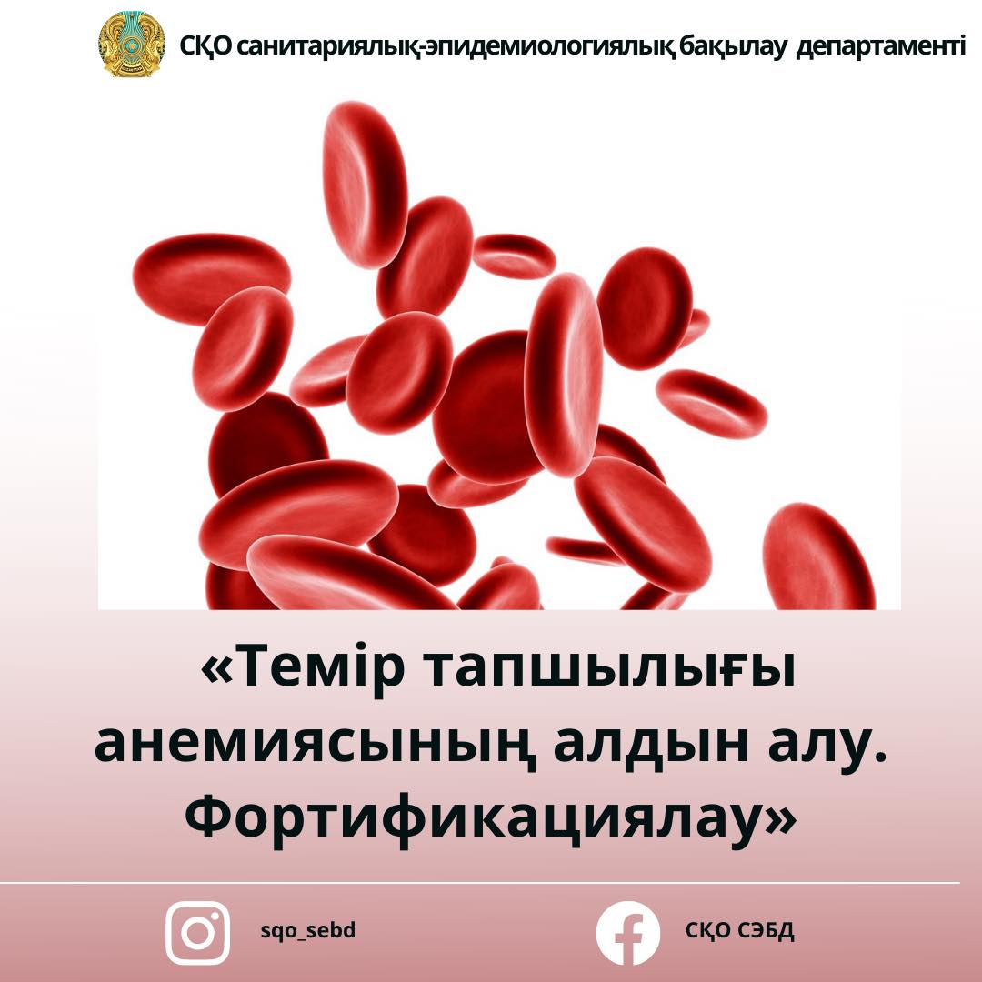 «Темір тапшылығы анемиясының алдын алу. Фортификациялау»