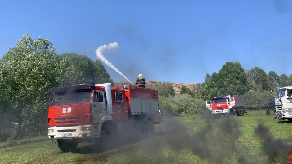 Действия при тушении природных пожаров отработаны в Шетском районе