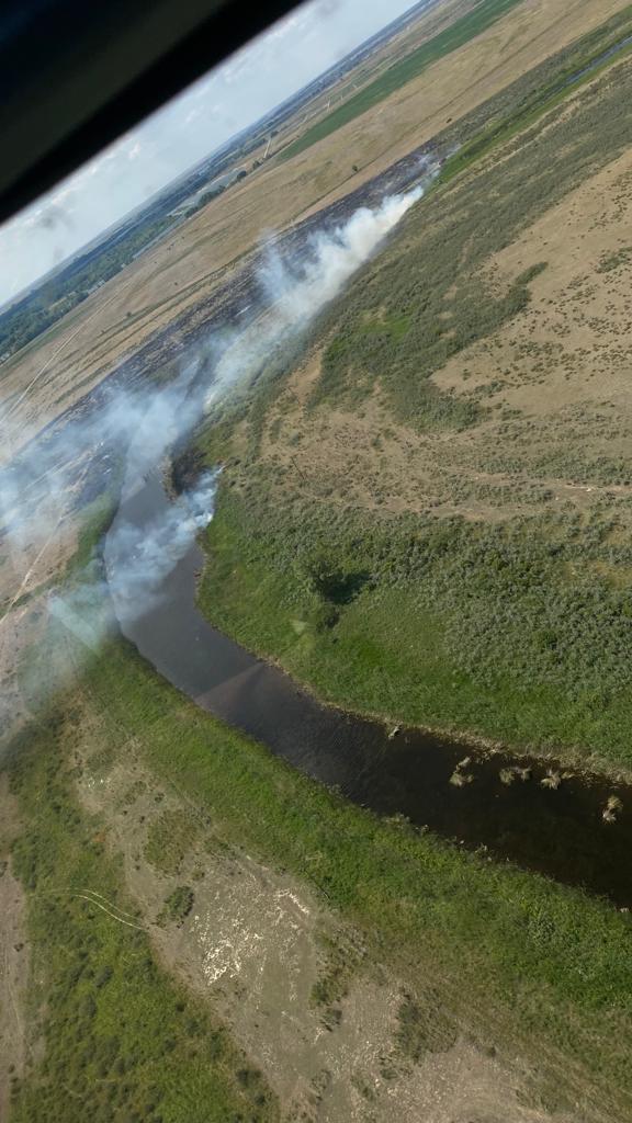 В Бескарагайском районе произошло загорание сухой травы