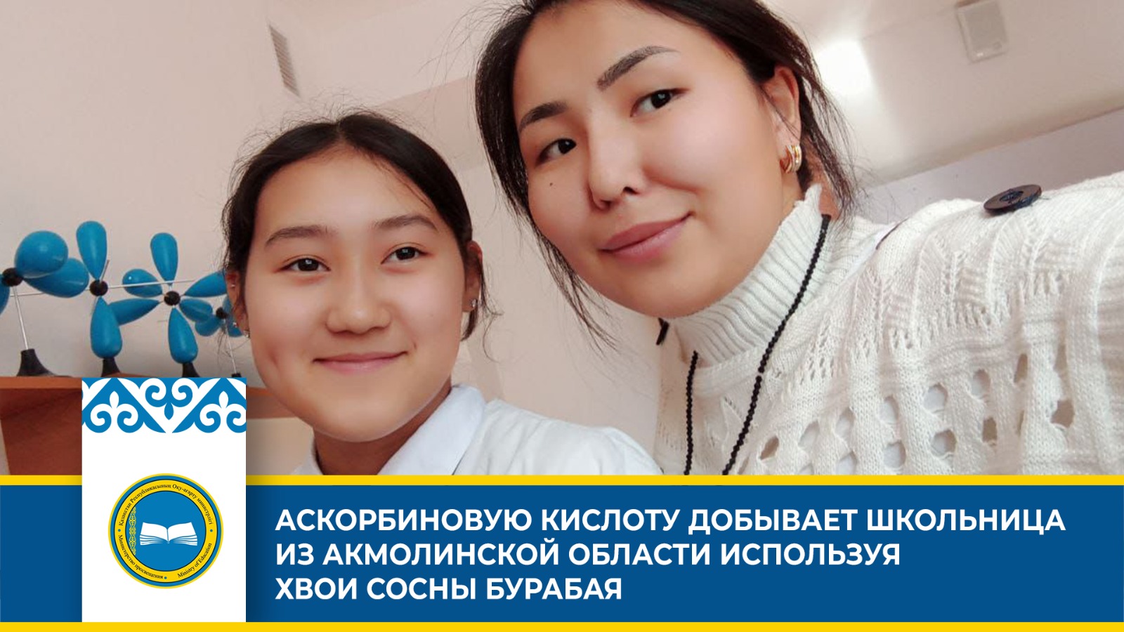 АСКОРБИНОВУЮ КИСЛОТУ ДОБЫВАЕТ ШКОЛЬНИЦА ИЗ АКМОЛИНСКОЙ ОБЛАСТИ ИСПОЛЬЗУЯ ХВОИ СОСНЫ БУРАБАЯ