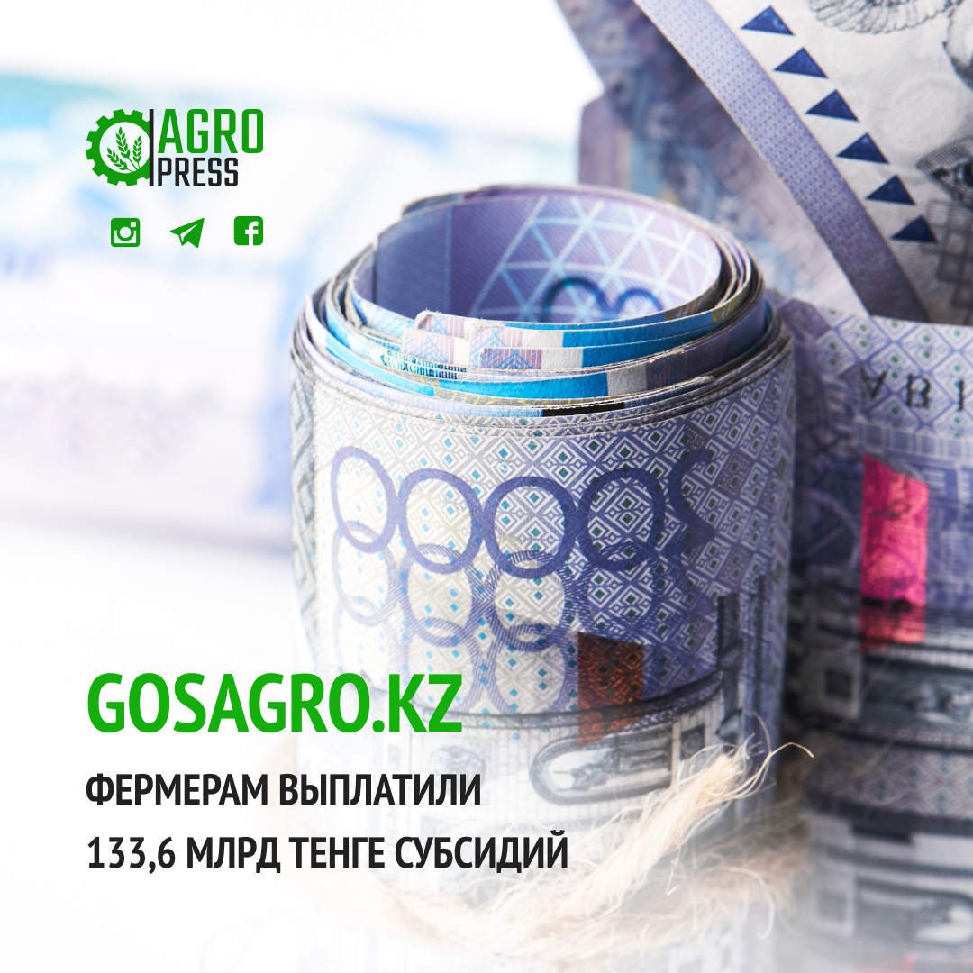 GOSAGRO.KZ: фермерам выплатили 133,6 млрд тенге субсидий