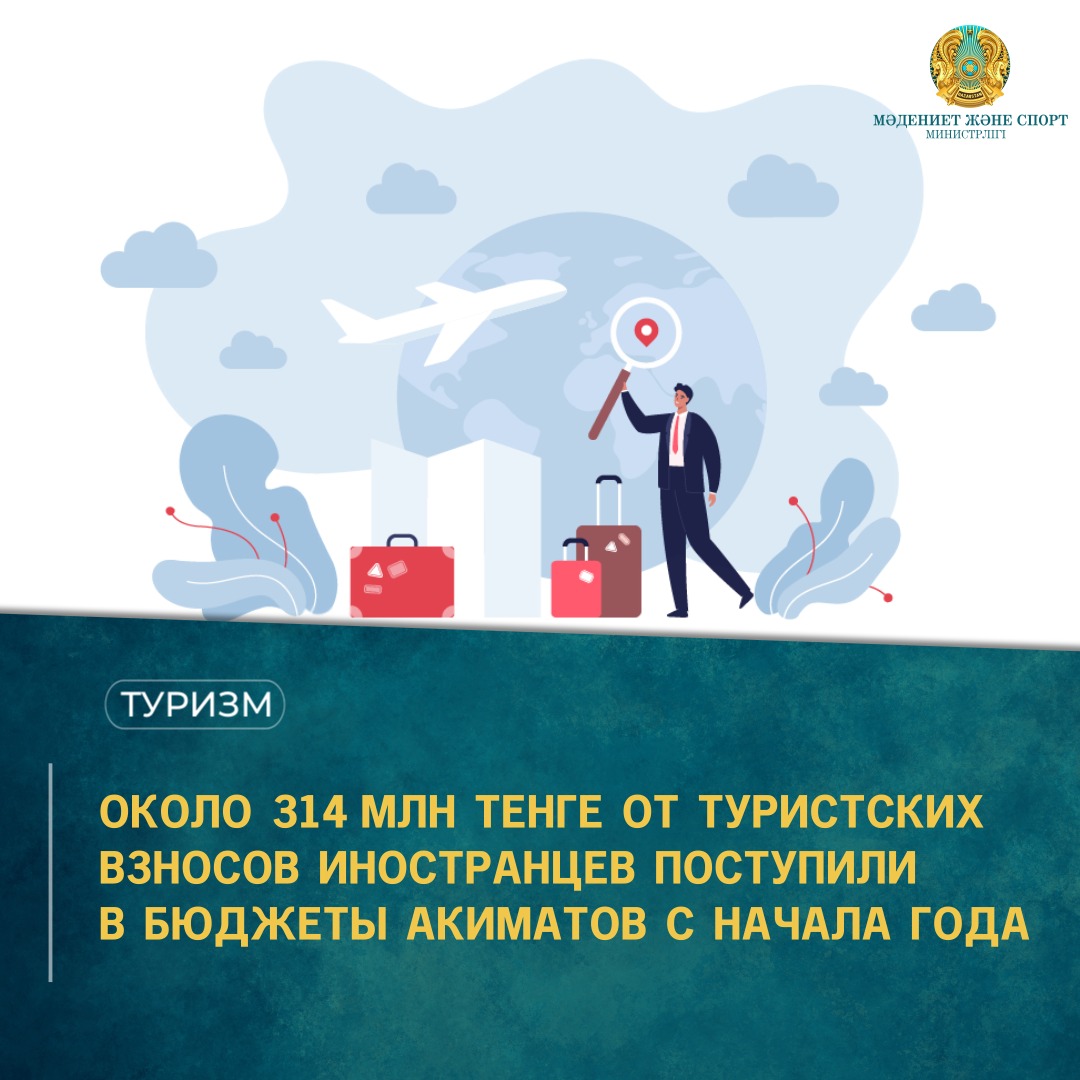 ОКОЛО 314 МЛН ТЕНГЕ ОТ ТУРИСТСКИХ ВЗНОСОВ ИНОСТРАНЦЕВ ПОСТУПИЛИ В БЮДЖЕТЫ АКИМАТОВ С НАЧАЛА ГОДА