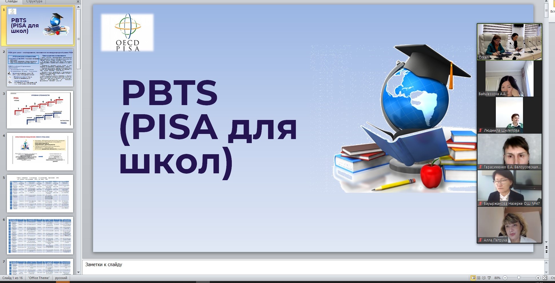 «PBTS халықаралық зерттеуіне дайындық және ұйымдастыру» (мектептерге арналған PISA) онлайн семинарының нәтижесі