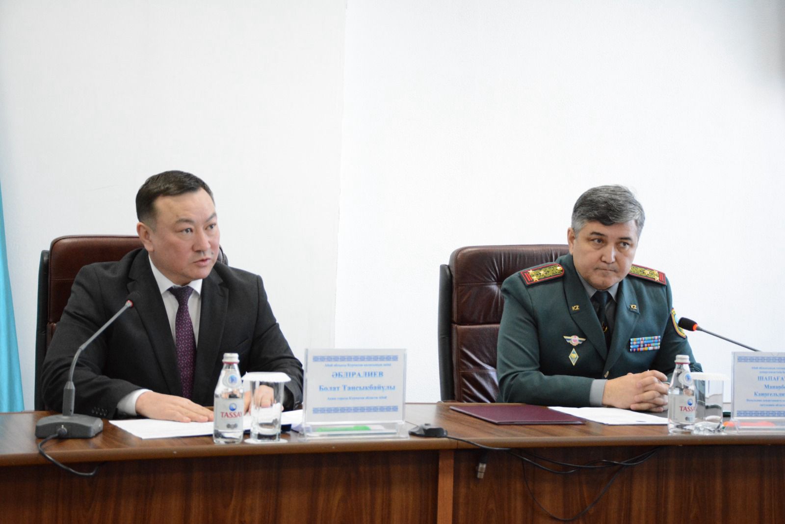 Абай облысы ТЖ департаментінің бастығы Манарбек Шапағатов жұмыс сапарымен Курчатов қаласында болды