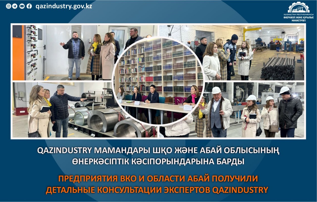 Предприятия ВКО и области Абай получили детальные консультации экспертов QazIndustry