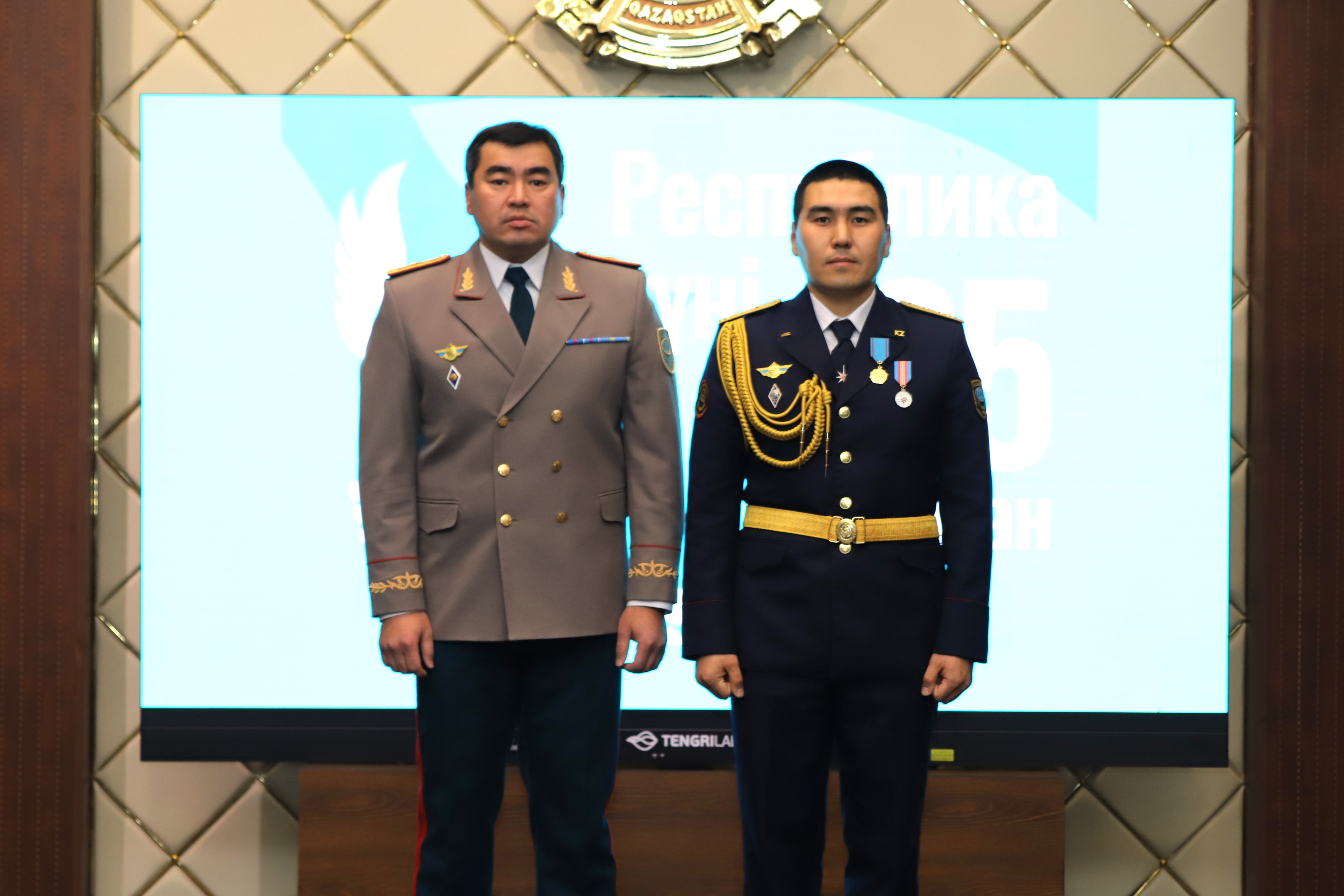 Шымкентский спасатель награжден медалью «Ерлігі үшін»