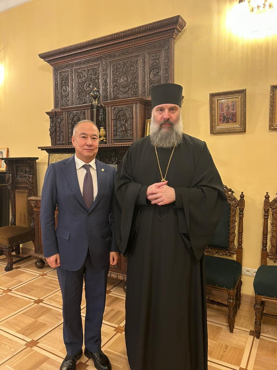 The Ambassador of Kazakhstan Met with the Locum Tenens of the Patriarchal Throne, the Metropolitan of Georgia Shio