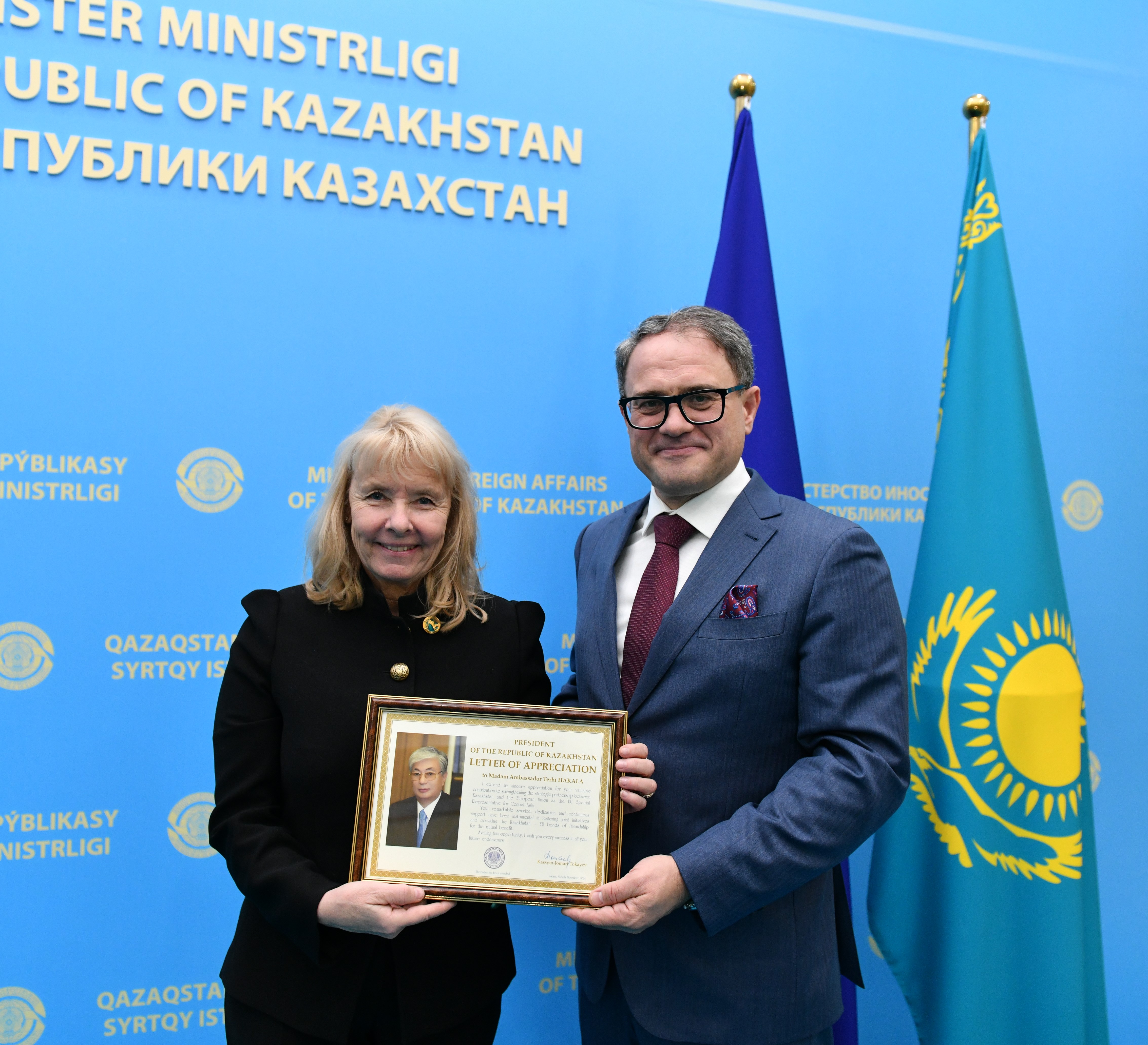 Work of EU Special Representative for Central Asia Recognized by Gratitude from President of Kazakhstan