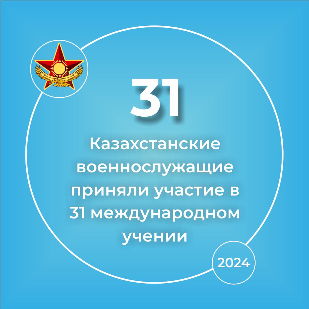 Цифра года - в 2024 году казахстанские военнослужащие приняли участие в 31 международном учении
