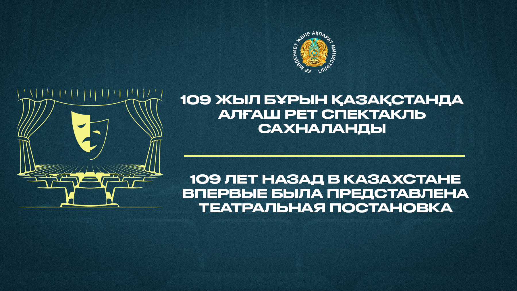 109 жыл бұрын Қазақстанда алғаш рет спектакль сахналанды