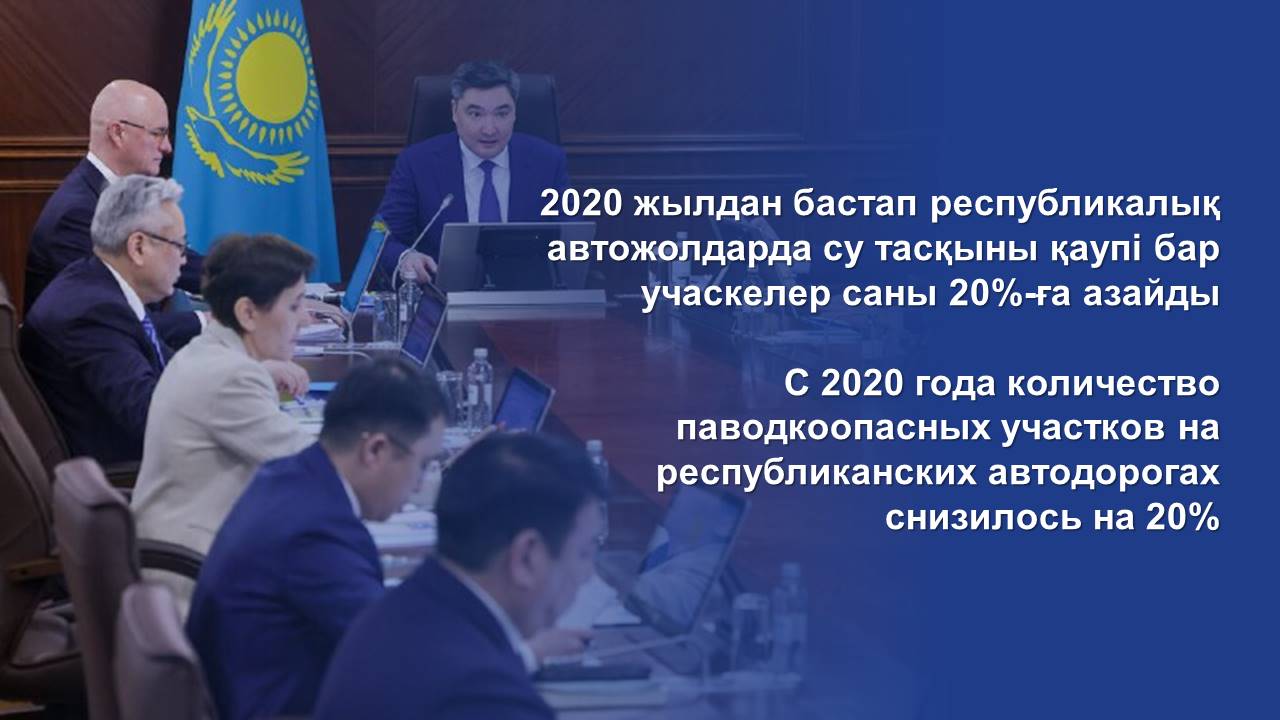 С 2020 года количество паводкоопасных участков на республиканских автодорогах снизилось на 20%