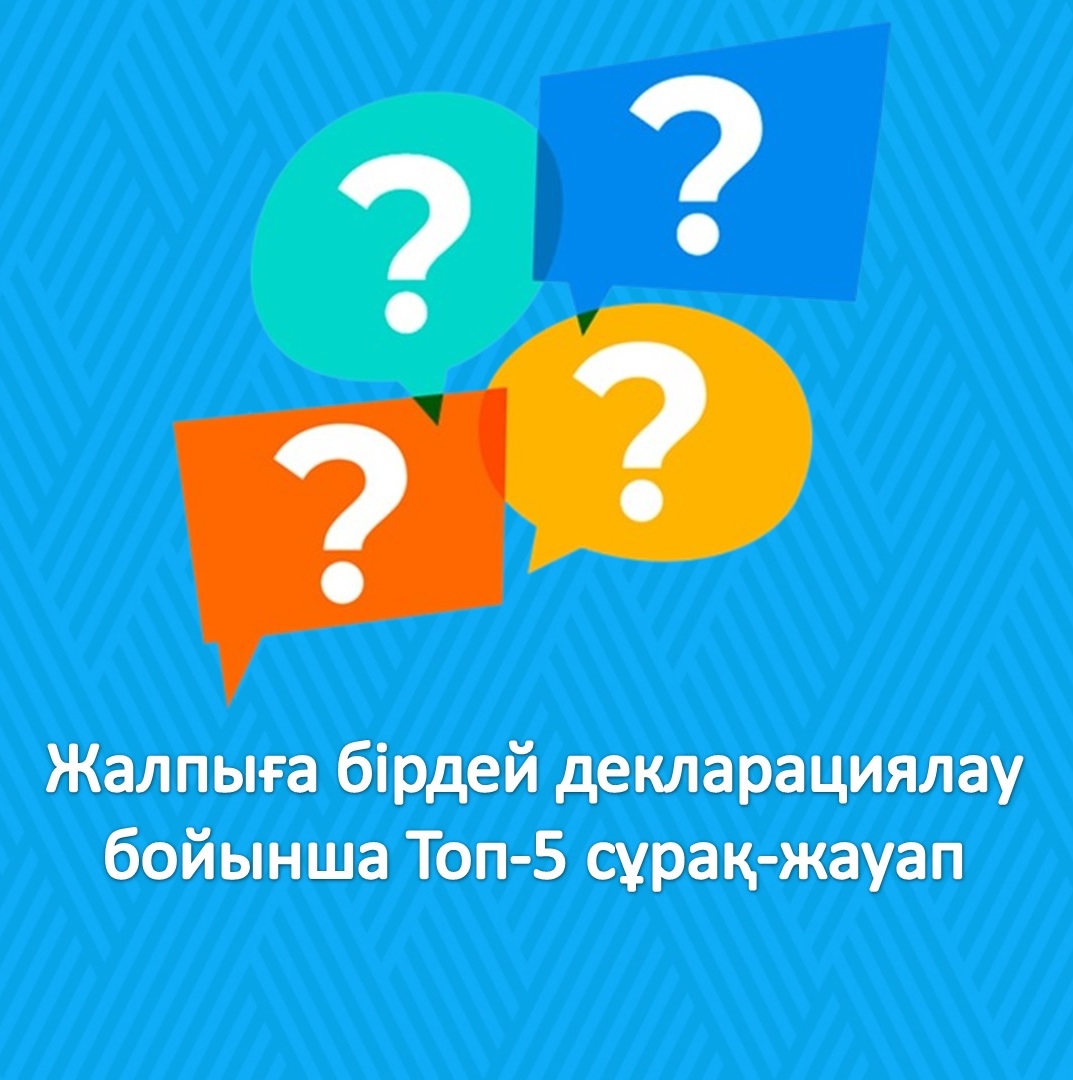 Жалпыға бірдей декларациялау бойынша Топ-5 сұрақ-жауап