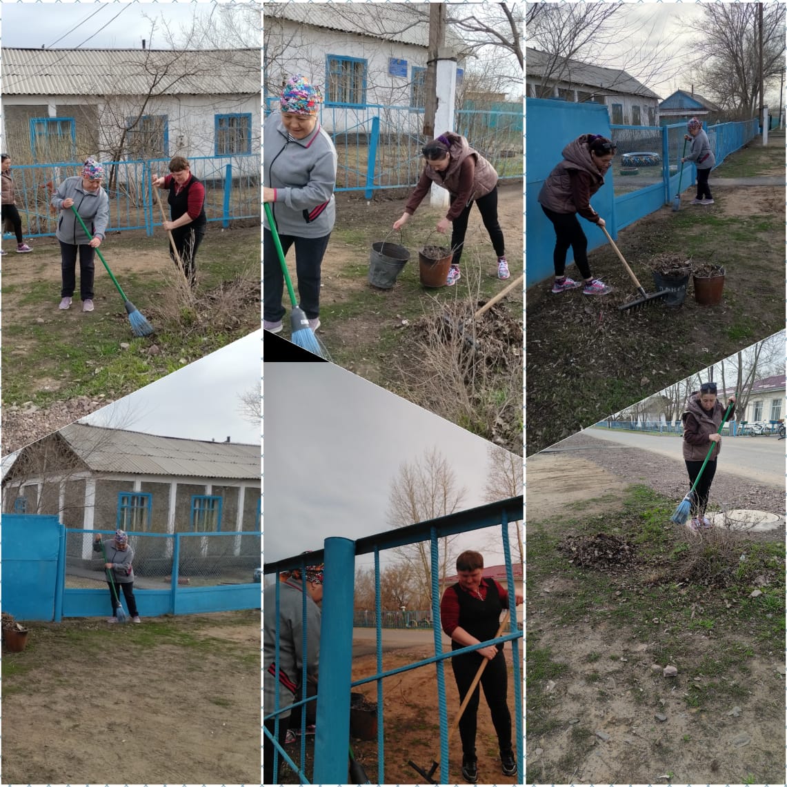 К. Мыңбаев ауылы бойынша "Таза Қазақстан" акциясы бойынша тазалық жұмыстары жалғасуда