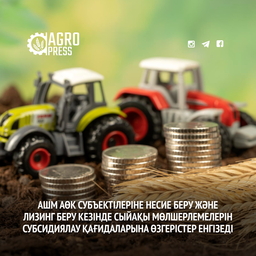 АШМ АӨК субъектілеріне несие беру және лизинг беру кезінде сыйақы мөлшерлемелерін субсидиялау қағидаларына өзгерістер енгізеді