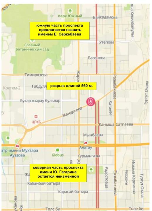 Маслихат Алматы: Историческая часть проспекта Гагарина останется неизменной