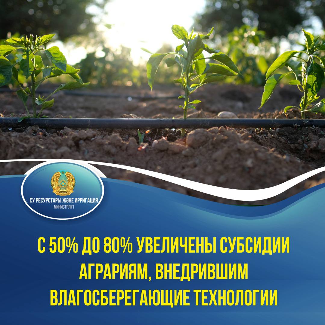 С 50% до 80% увеличены субсидии аграриям, внедрившим влагосберегающие технологии