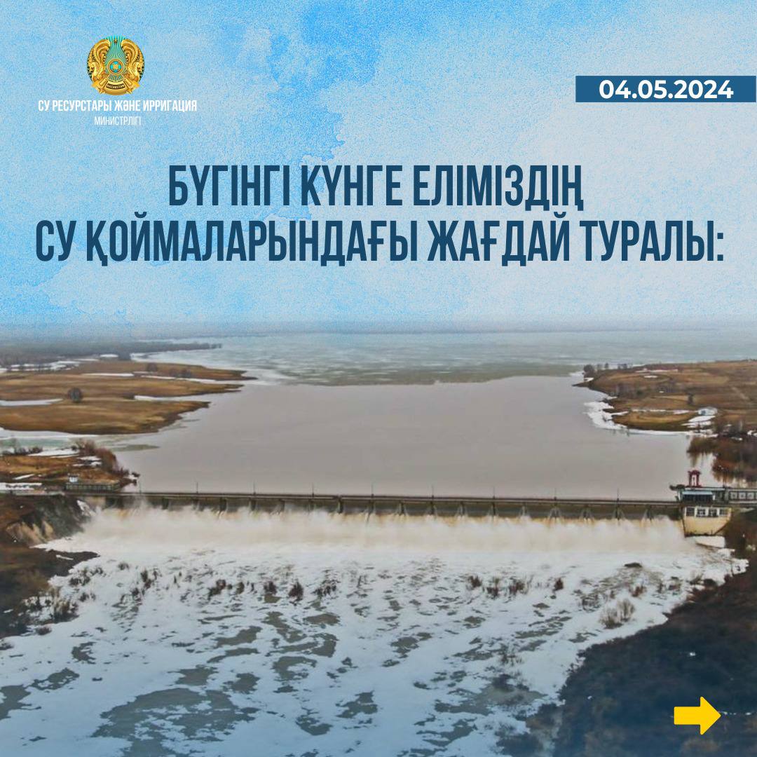 Бүгінгі күнге еліміздің су қоймаларындағы жағдай туралы