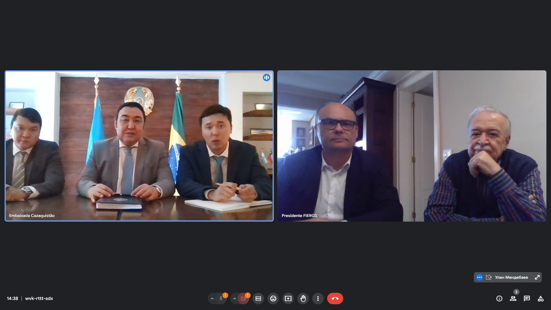 Foram discutidos assuntos organizacionais para o Conselho Empresarial Cazaquistão-Brasil