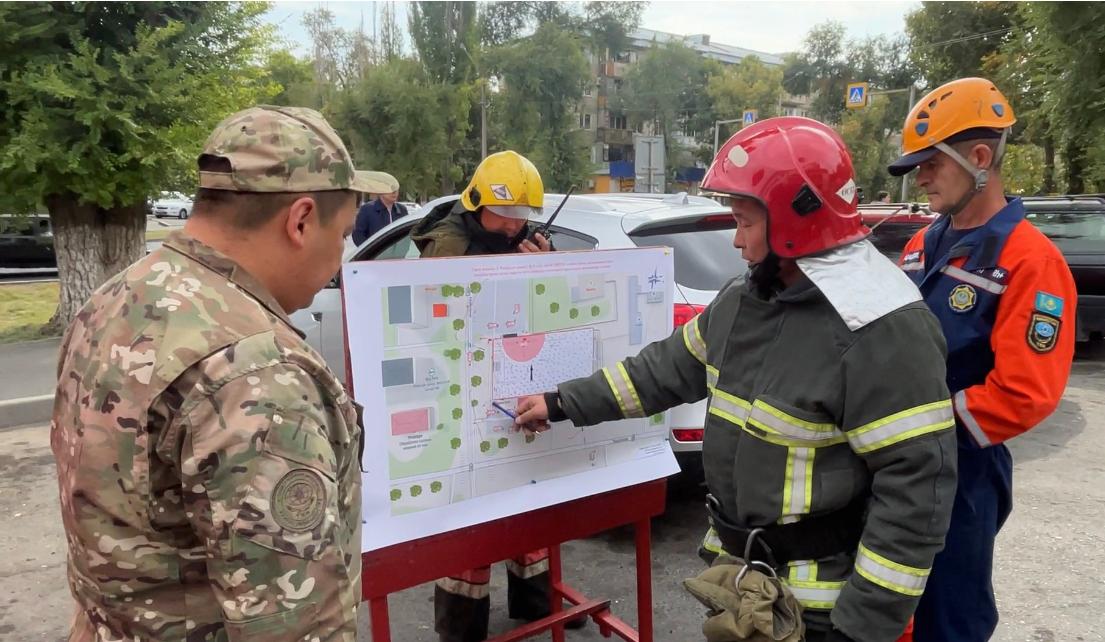 Тараз қаласында «Avataria» сауда және ойын-сауық орталығында өрт-тактикалық оқу-жаттығу өтті