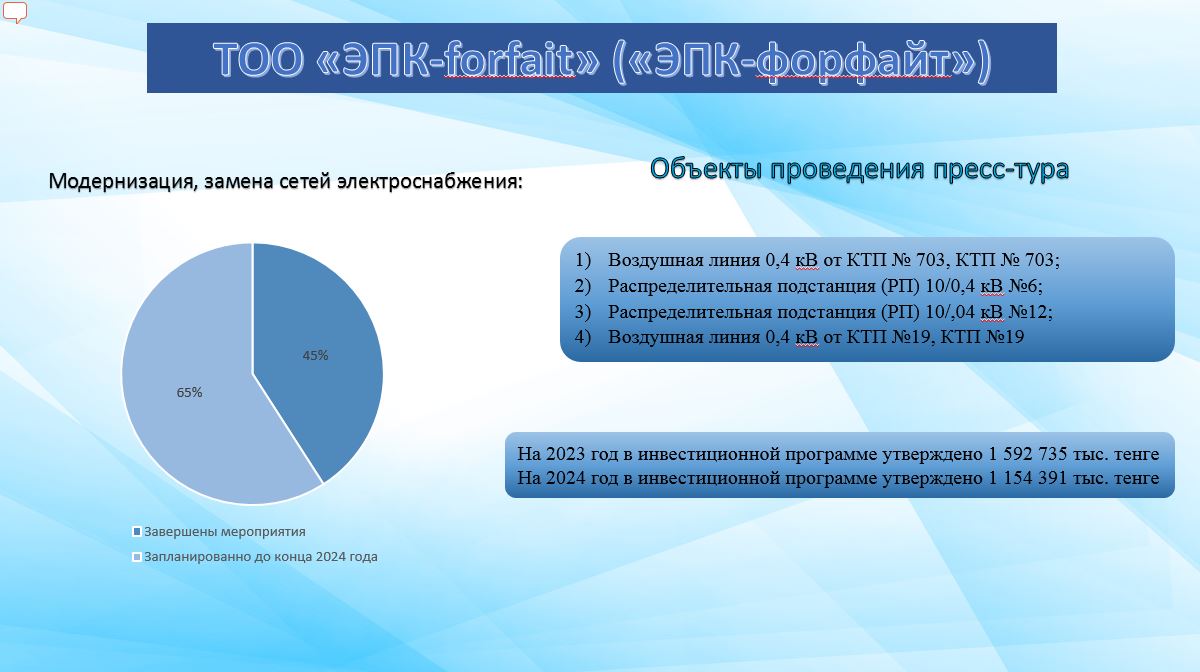 ДКРЕМ Костанайской области провел пресс-тур по объектам ТОО «ЭПК-forfait»