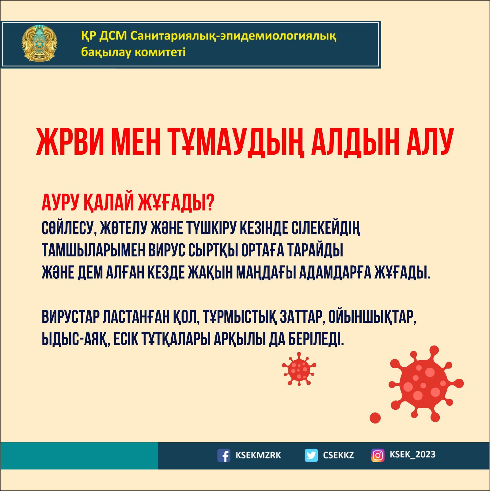 ЖРВИ мен тұмаудың алдын алу