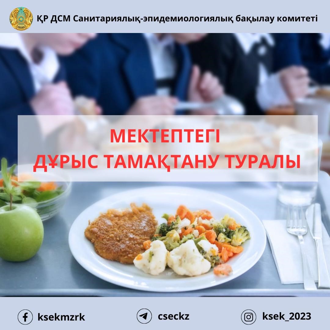 Мектептегі дұрыс тамақтану туралы