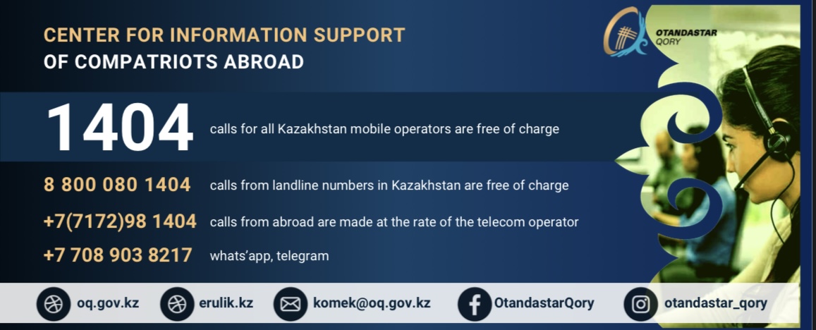 Updated Information regarding the change of WhatsApp contact number of the “Center for information support of compatriots abroad”