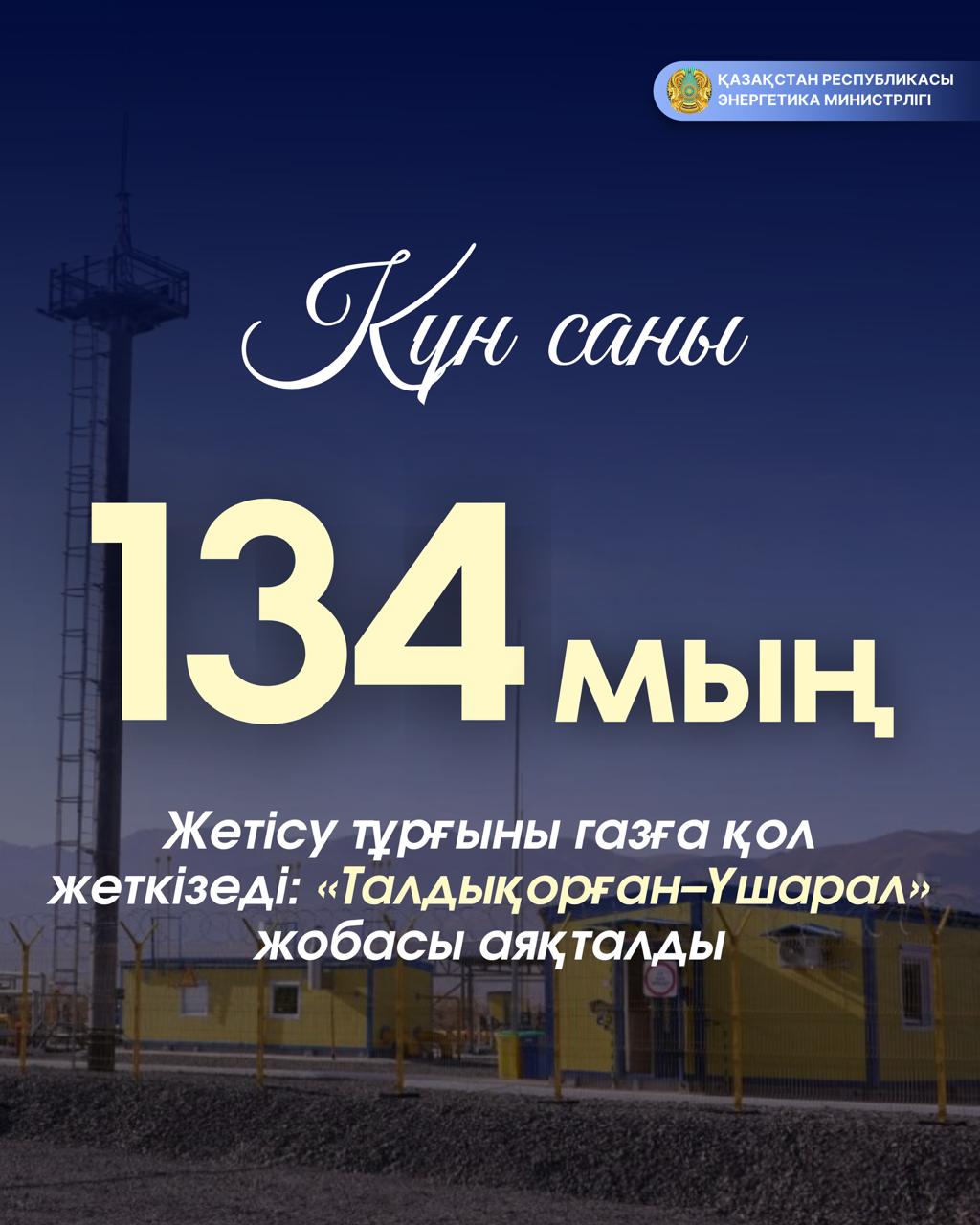134 мың жетісулық газбен қамтылады: «Талдықорған–Үшарал» жобасы аяқталды