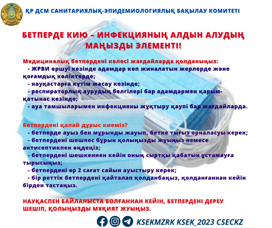 Бетперде кию - инфекцияның алдын алудың маңызды элементі!