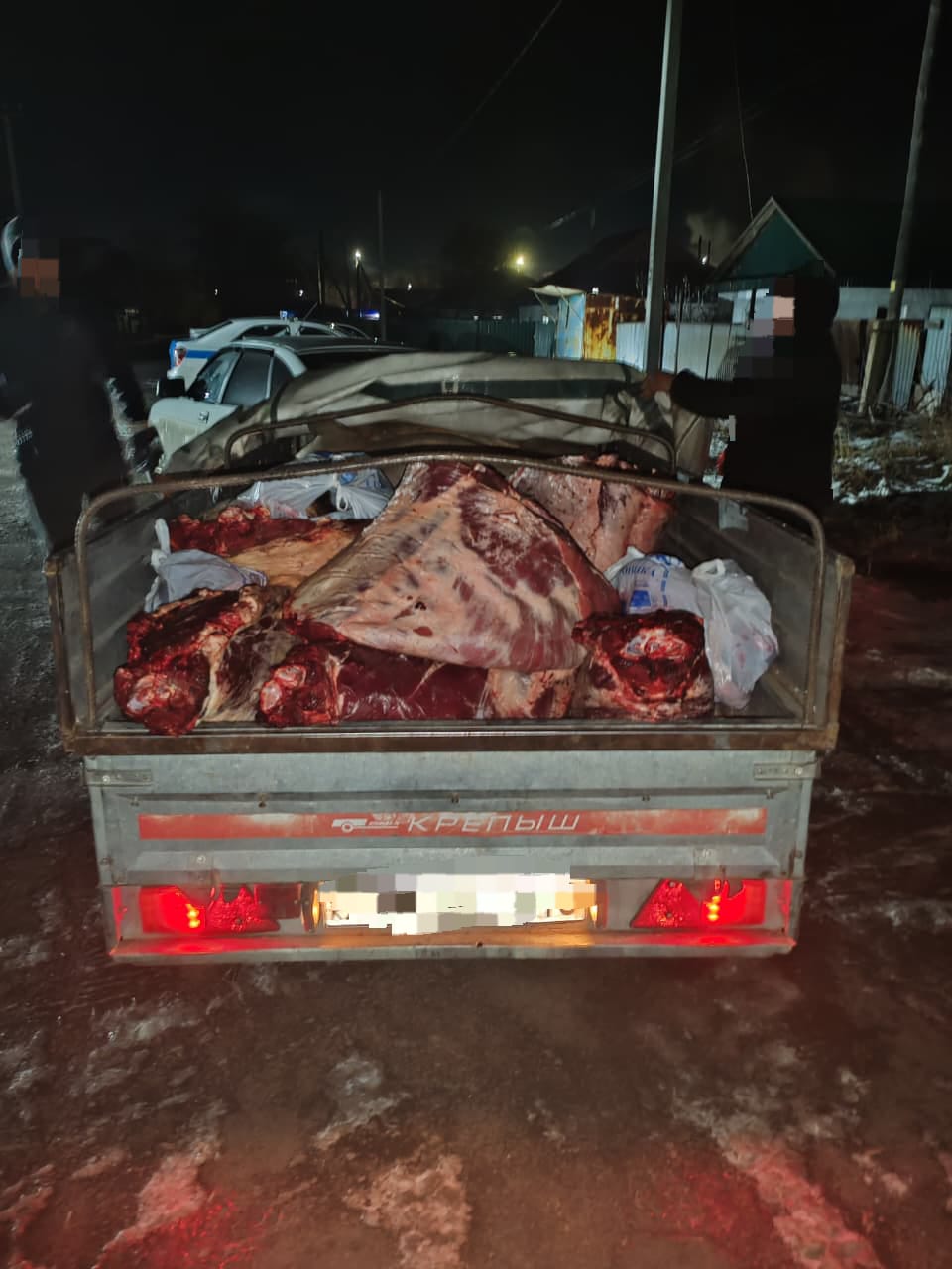 В Атбасаре полицейские задержали автомобиль с мясной продукцией без документов