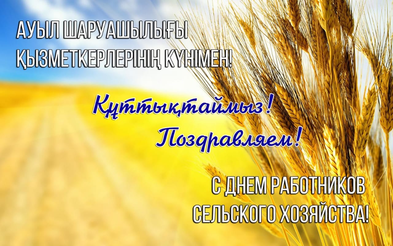 Поздравление акима района с Днём работников сельского хозяйства и перерабатывающей промышленности