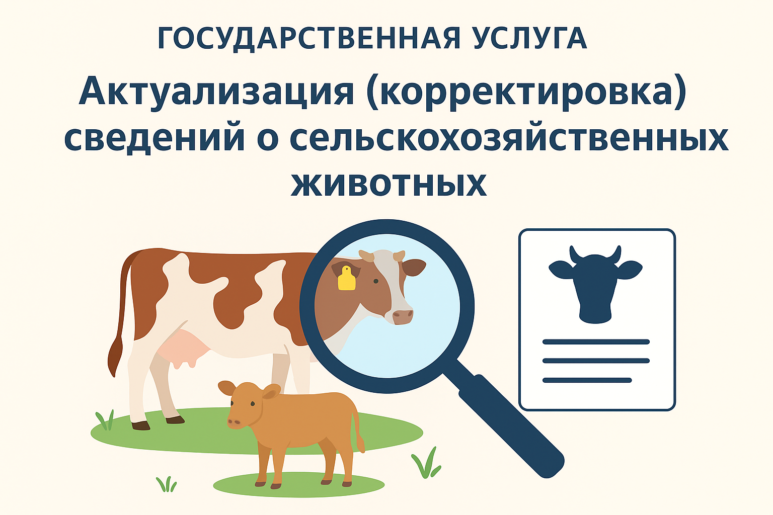 Государственная услуга «Актуализация (корректировка) сведений о сельскохозяйственных животных»