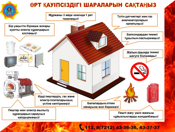 Жылыту маусымындағы өрт қауіпсіздігі туралы жадынама