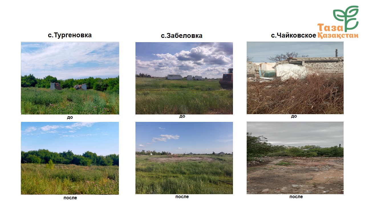 По поручению акима области продолжается работа по улучшению санитарного состояния и благоустройству населённых пунктов.