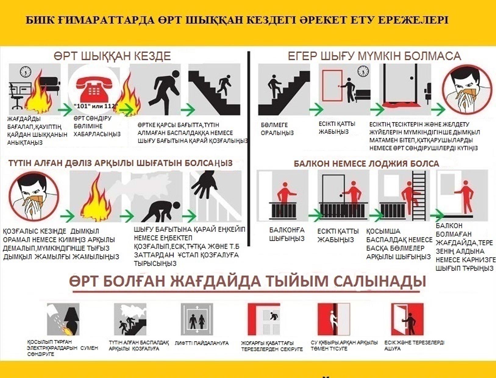 ТЖМ биік ғимараттардағы өрт кезінде эвакуациялау ережелерін еске салады