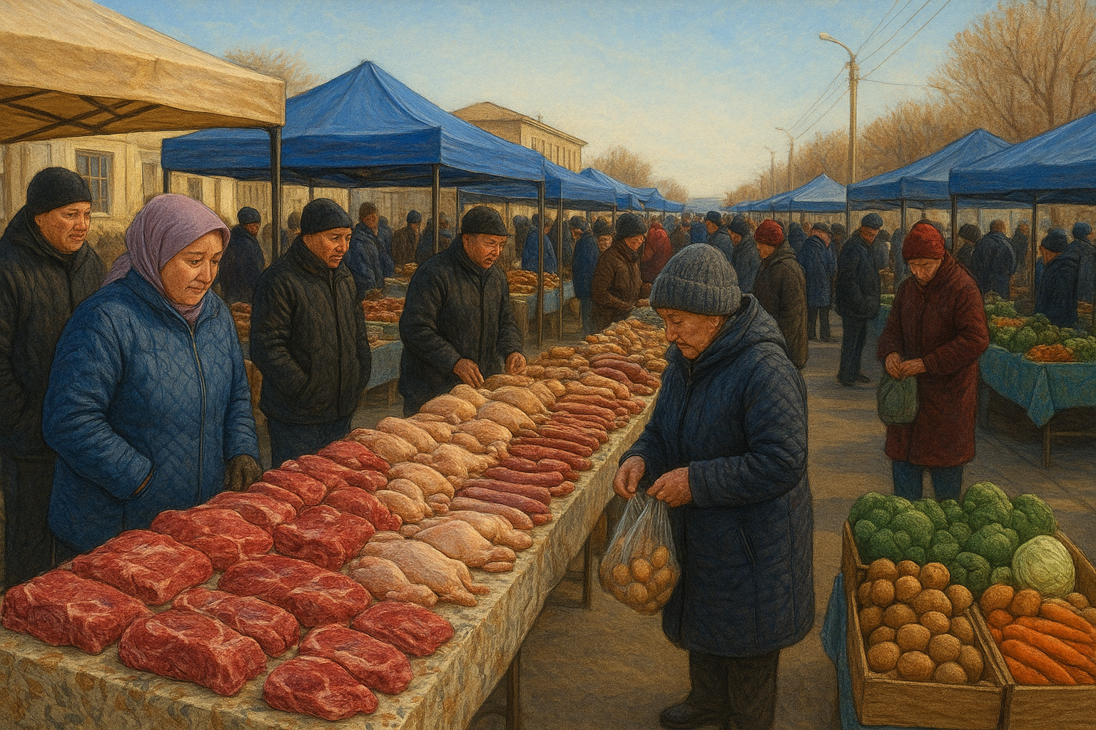 Жәрмеңкеде оралдық шаруалар ет өнімінің кең ассортиментін ұсынды