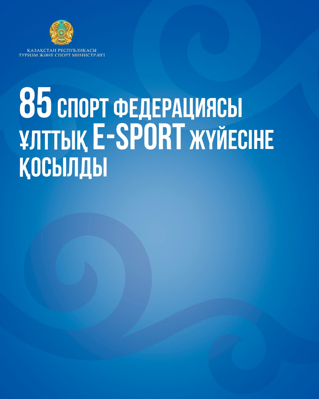 85 спорт федерациясы ұлттық E-sport жүйесіне қосылды