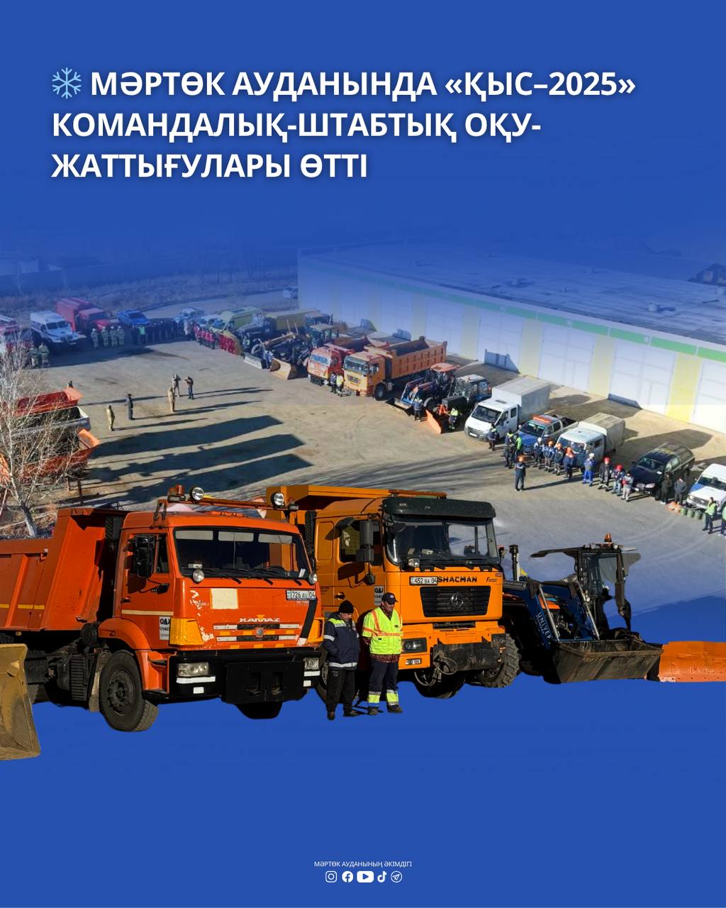 ❄️ Мәртөк ауданында «ҚЫС–2025» командалық-штабтық оқу-жаттығулары өтті