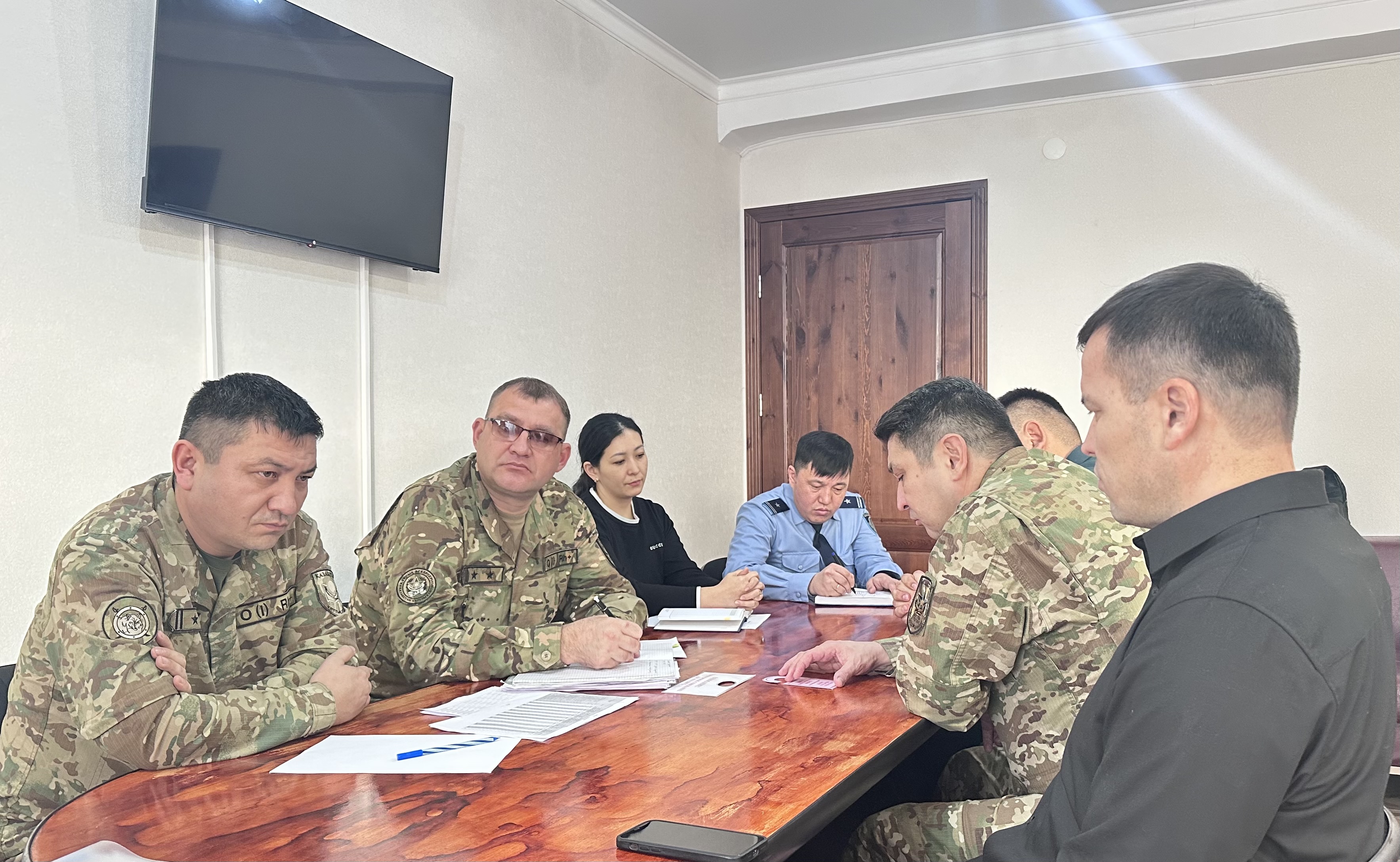 Облыстық шақыру пунктінде Ұлттық ұланға әскерге шақырылушыларды жасақтау бойынша кеңес өтті