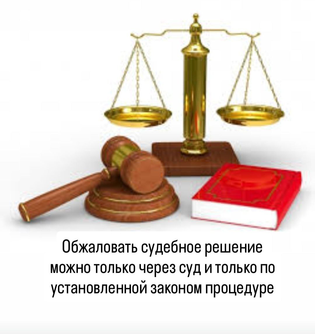 Егер мақсат сот шешіміне әсер ету болса, онда тек бір ғана жол бар — сот арқылы және заңмен белгіленген процедура бойынша