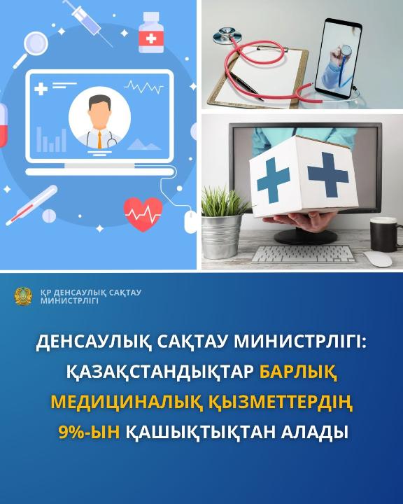 ДЕНСАУЛЫҚ САҚТАУ МИНИСТРЛІГІ: ҚАЗАҚСТАНДЫҚТАР БАРЛЫҚ МЕДИЦИНАЛЫҚ ҚЫЗМЕТТЕРДІҢ 9%-ЫН ҚАШЫҚТЫҚТАН АЛАДЫ