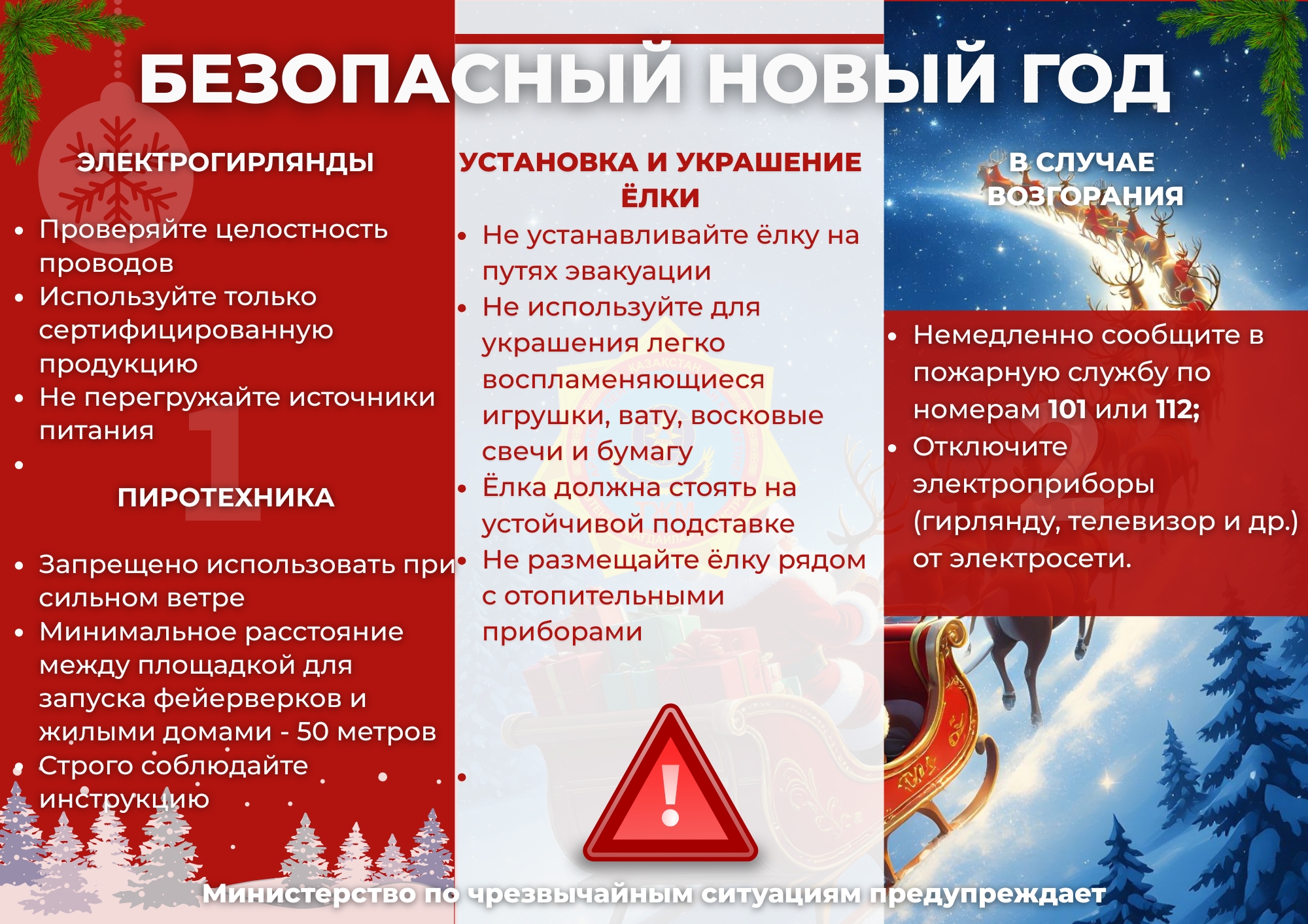 Безопасные праздники: МЧС подготовил чек-лист пожарной безопасности при установке новогодних ёлок