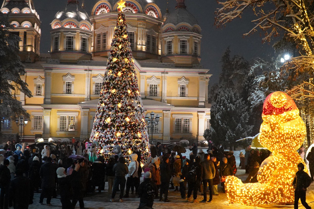 В Медеуском районе состоялось традиционное зажжение новогодней ёлки&nbsp;