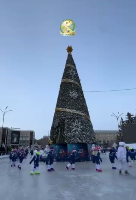 В Петропавловск на центральной площади открылся ледовый каток