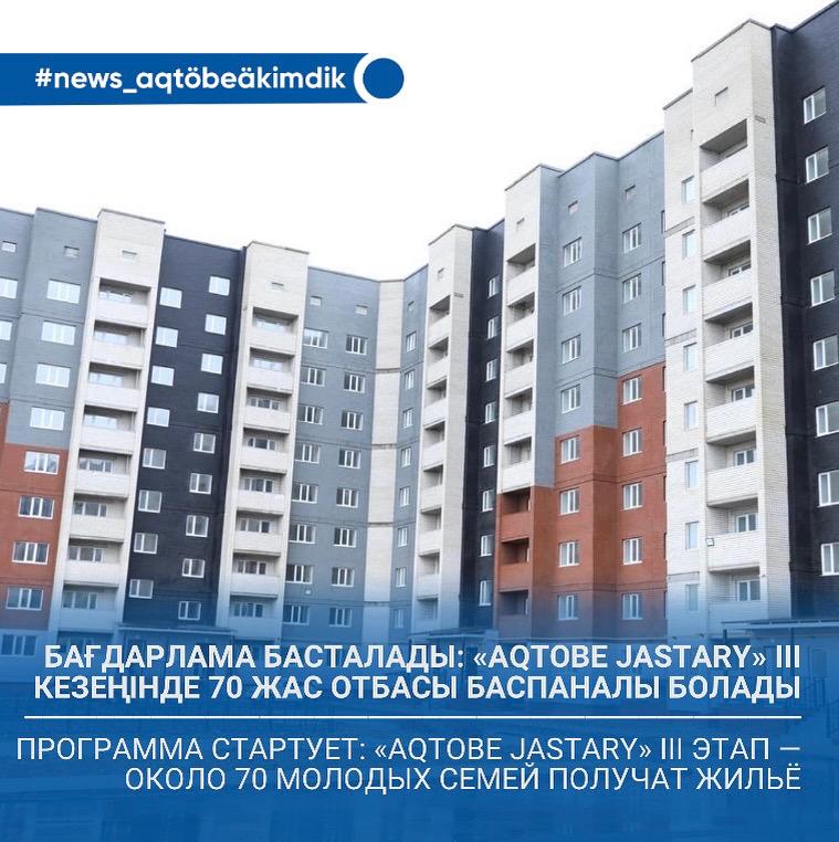 🏠Бағдарлама басталады: «Aqtobe Jastary» III кезеңінде 70 жас отбасы баспаналы болады