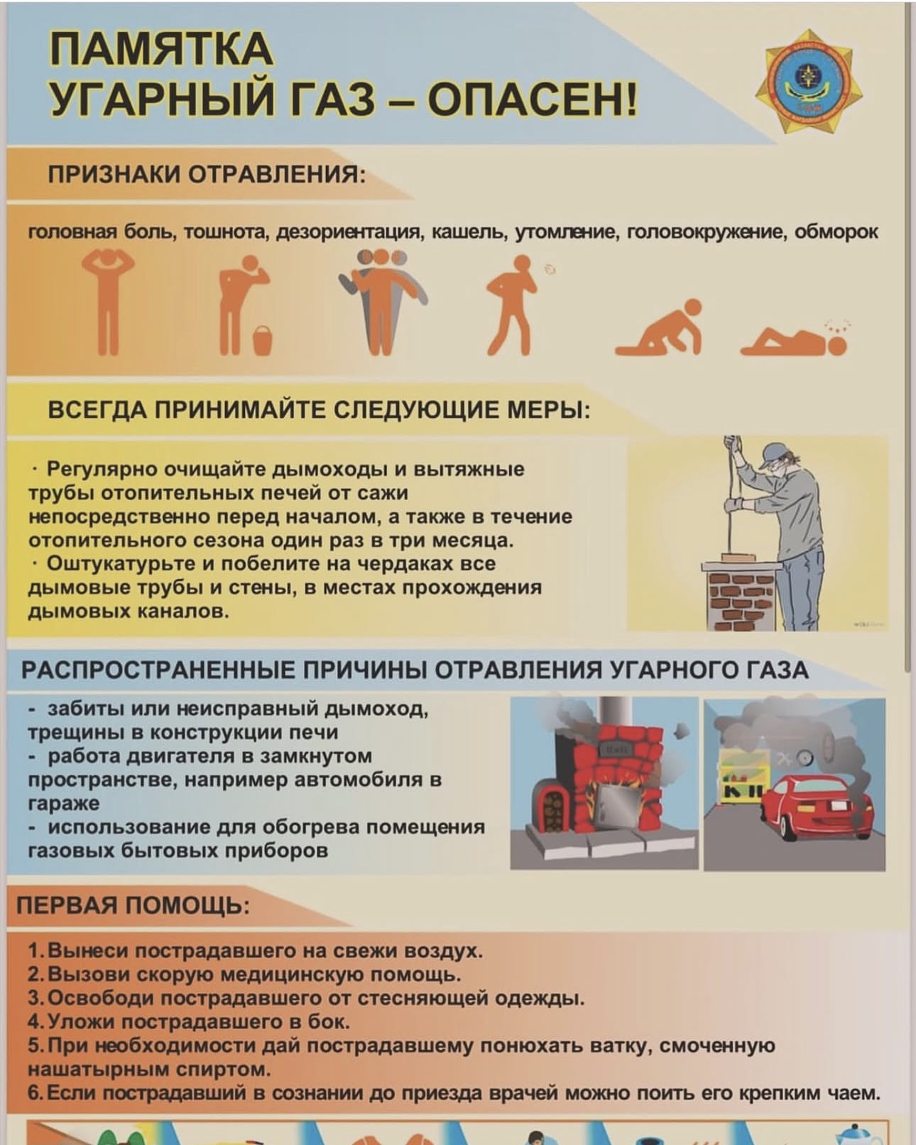 Угарный газ связывается с гемоглобином крови и блокирует поступление кислорода к органам